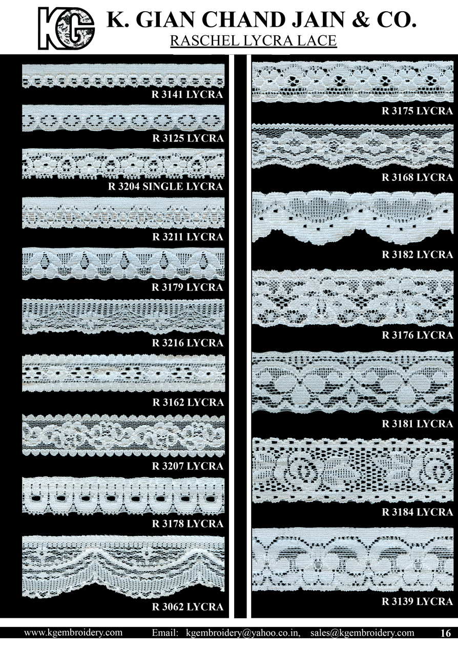 Raschel Lycra Laces